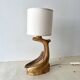 Vallauris lamp by Grandjean Jourdan 1950, vintage faux bois ceramic