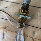 Applique murale ancienne en laiton et verre cristal