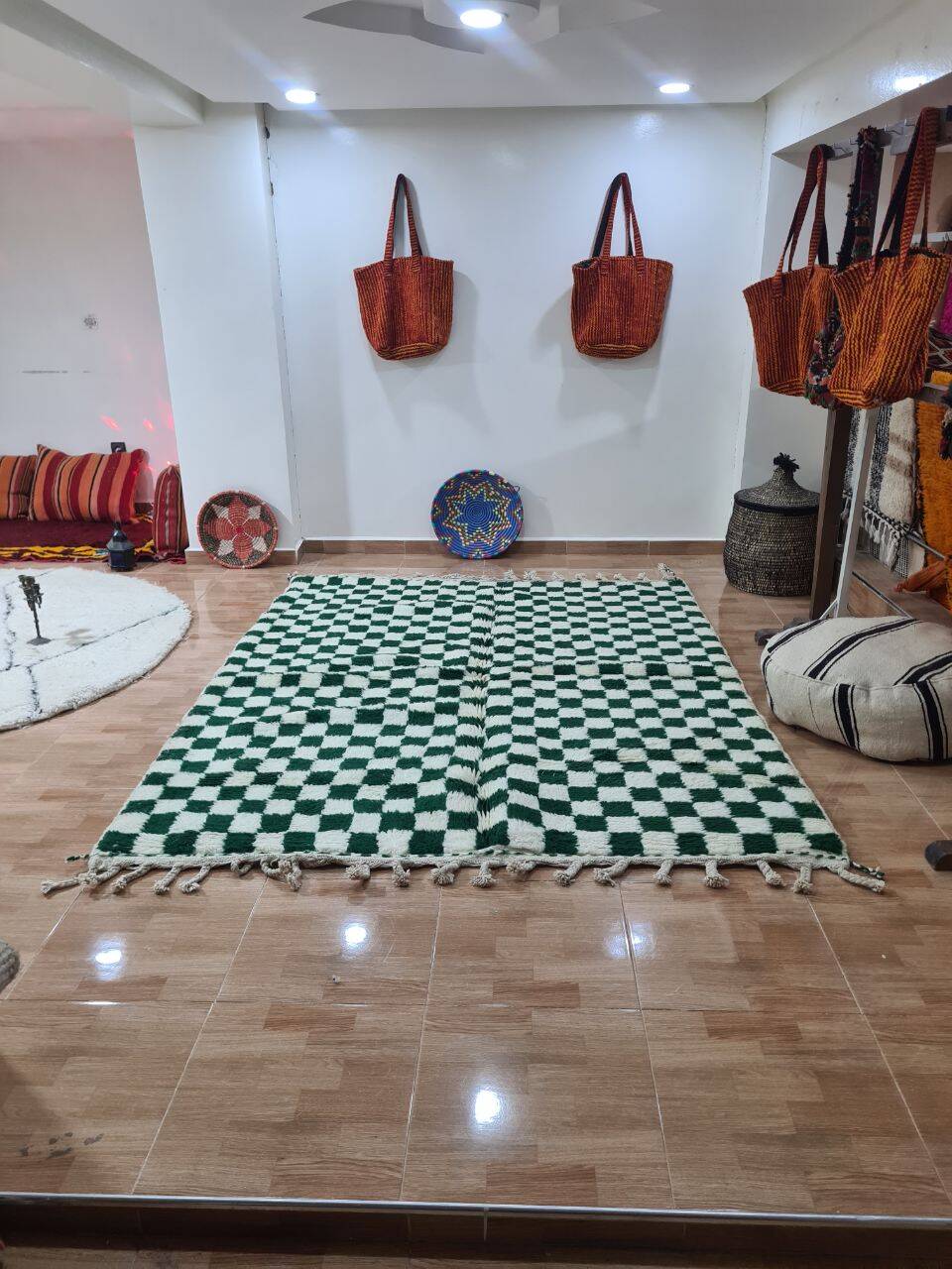 Handmade wool Berber rug 250x150 cm