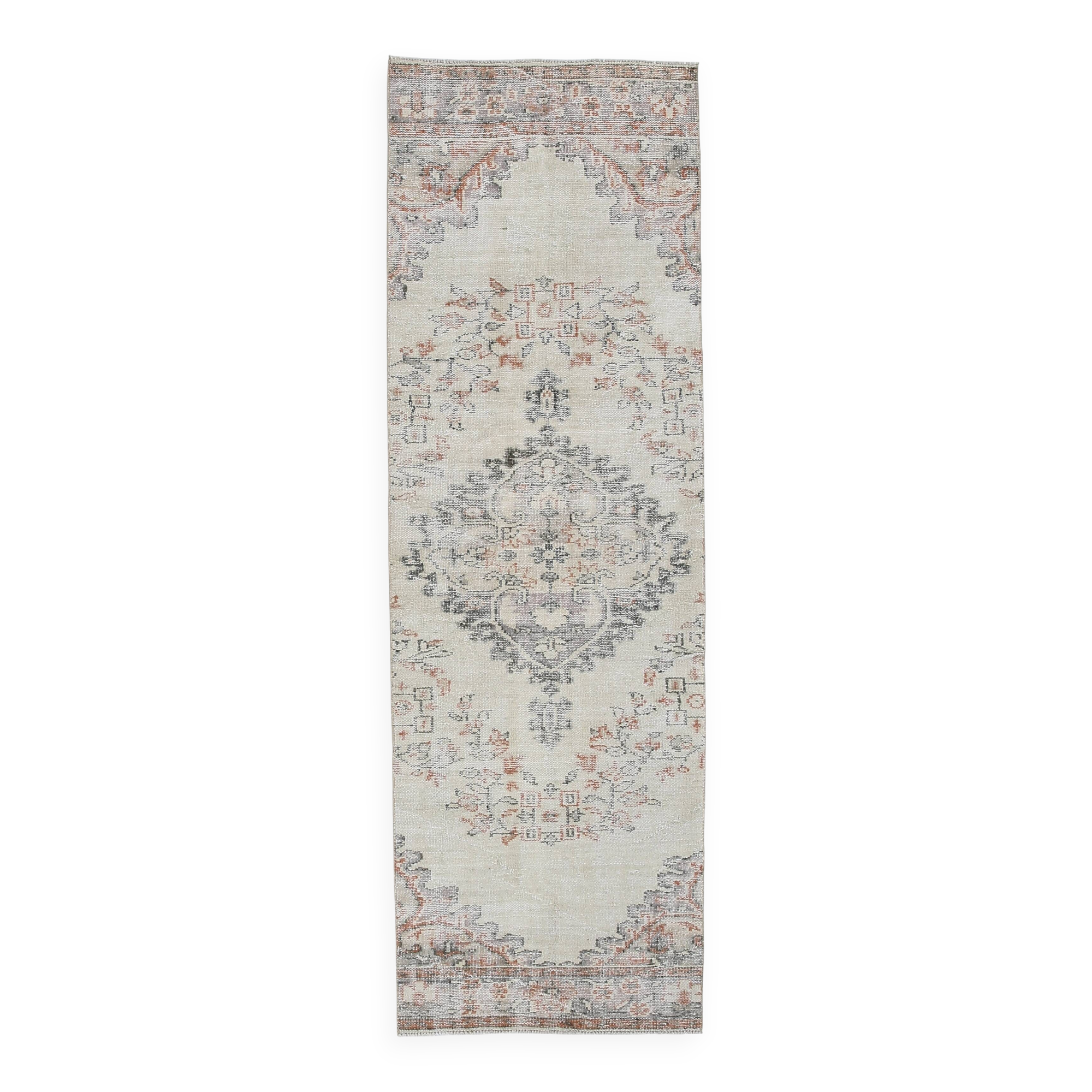 3x9 Cream Brown Persian Runner Rug, 88x272Cm
