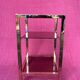 Vintage 1970 coffee table square gold bright square tube 3 platters