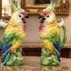 Pair of vintage ceramic cockatoo parrots – 40 cm