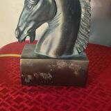 horse head lamp and jute lampshade 44x30 very good condition