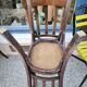 Série de 4 chaises de bistrot cannées vers 1900