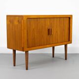 Danish Teak Sideboard with Tambour Doors from CFC Silkeborg, 1980s