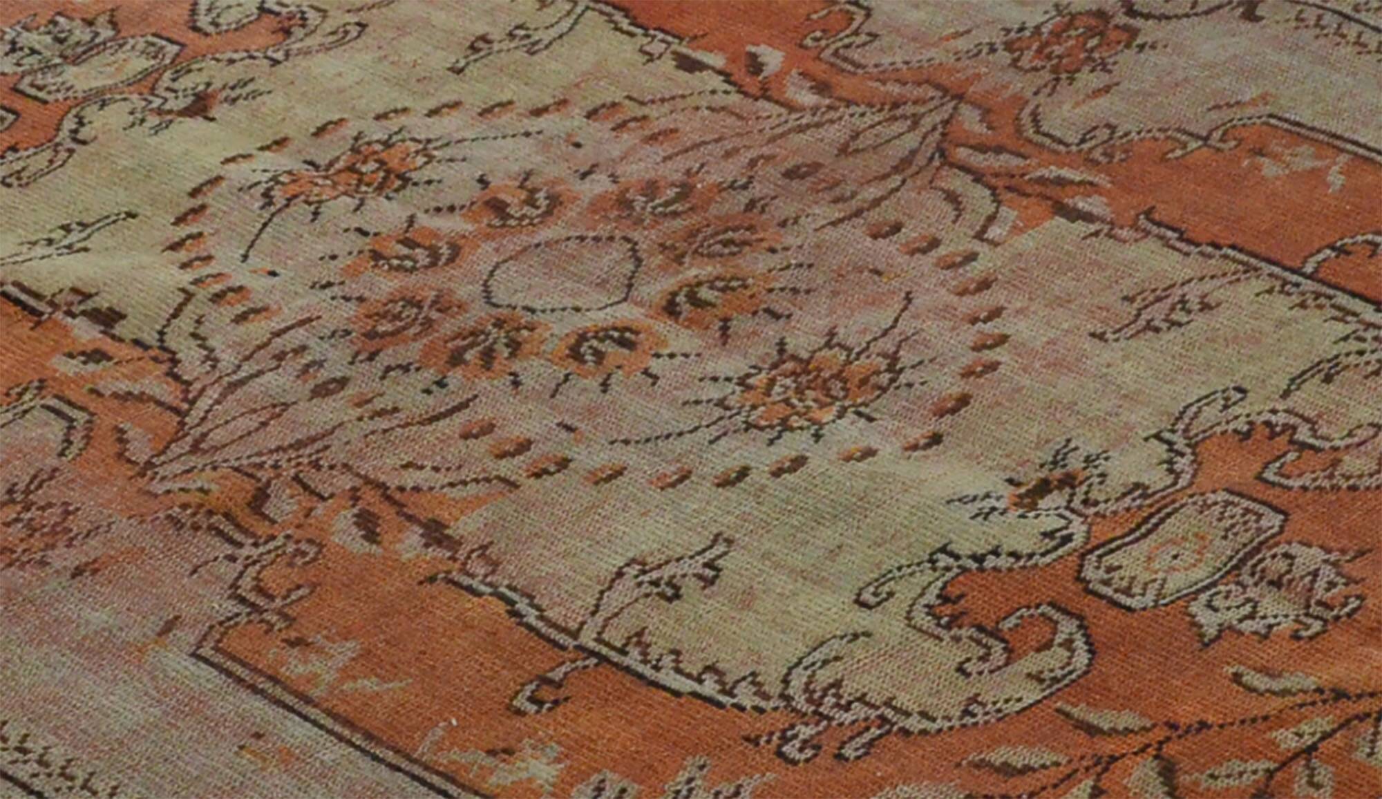 One-of-a-kind turkish handwoven vintage rug - rustic vintage charm 265x 175