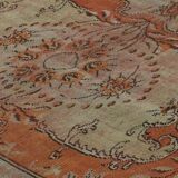 One-of-a-kind turkish handwoven vintage rug - rustic vintage charm 265x 175