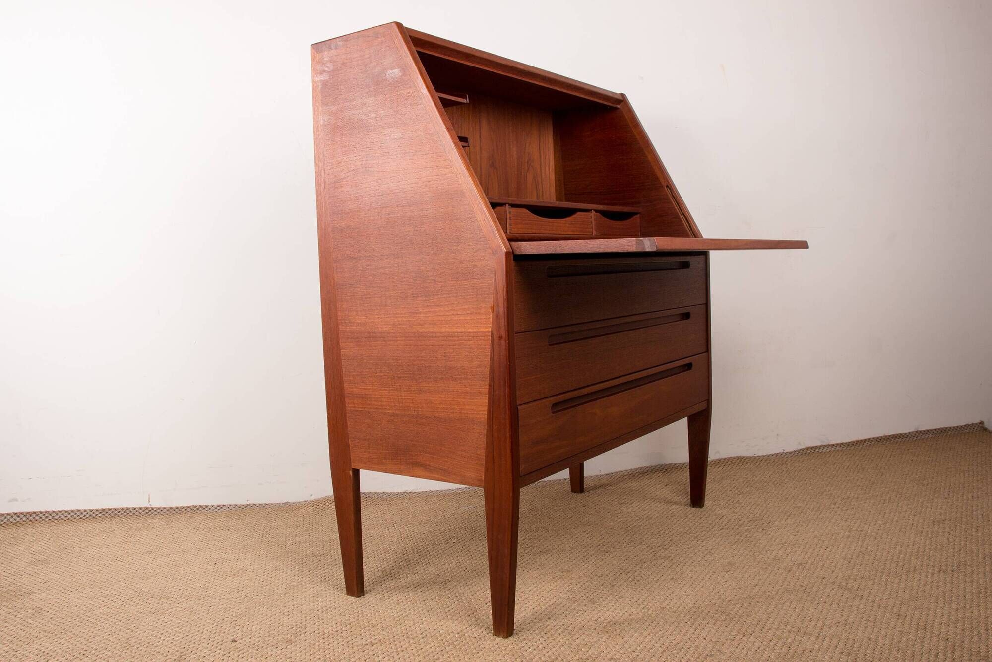 Danish Teak Secretary Desk by Kai Kristiansen for HJN Mobler 1960.