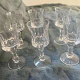 Set of small 6 vintage bohemian crystal glasses from the 70s