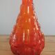 Italian carafe in Empoli glass color orange red 70
