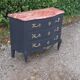 Chest of drawers 3 drawers Louis XV style curved black marble top