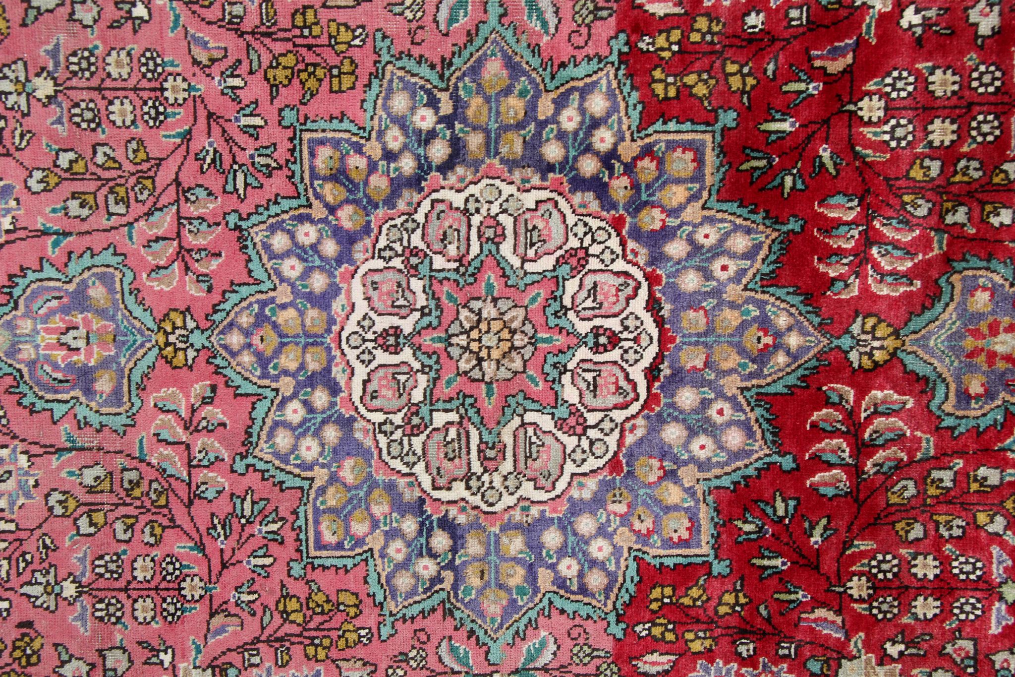 Vintage Persian Tabriz Rug 108x303cm