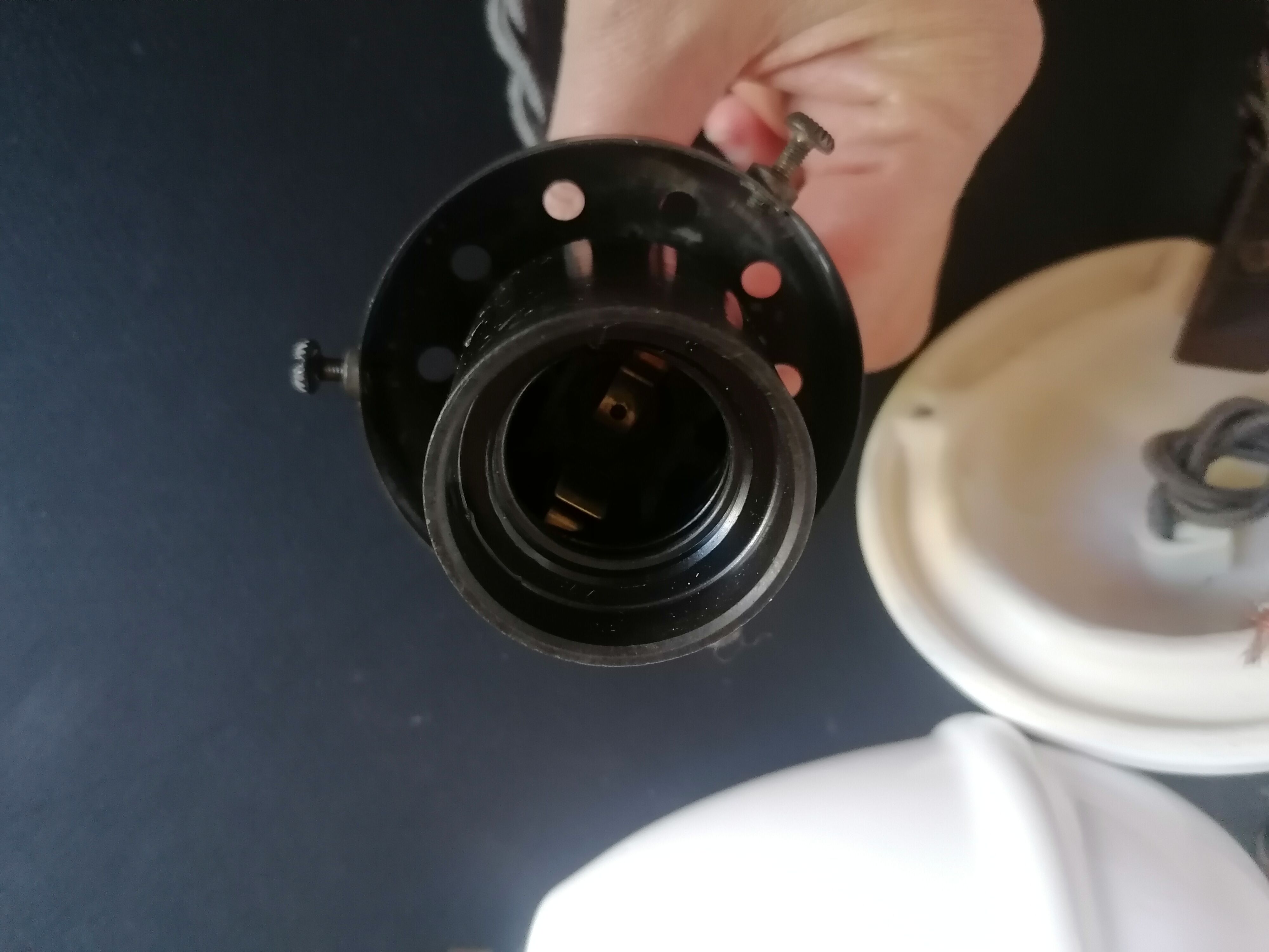 Old white ceramic pendant lamp