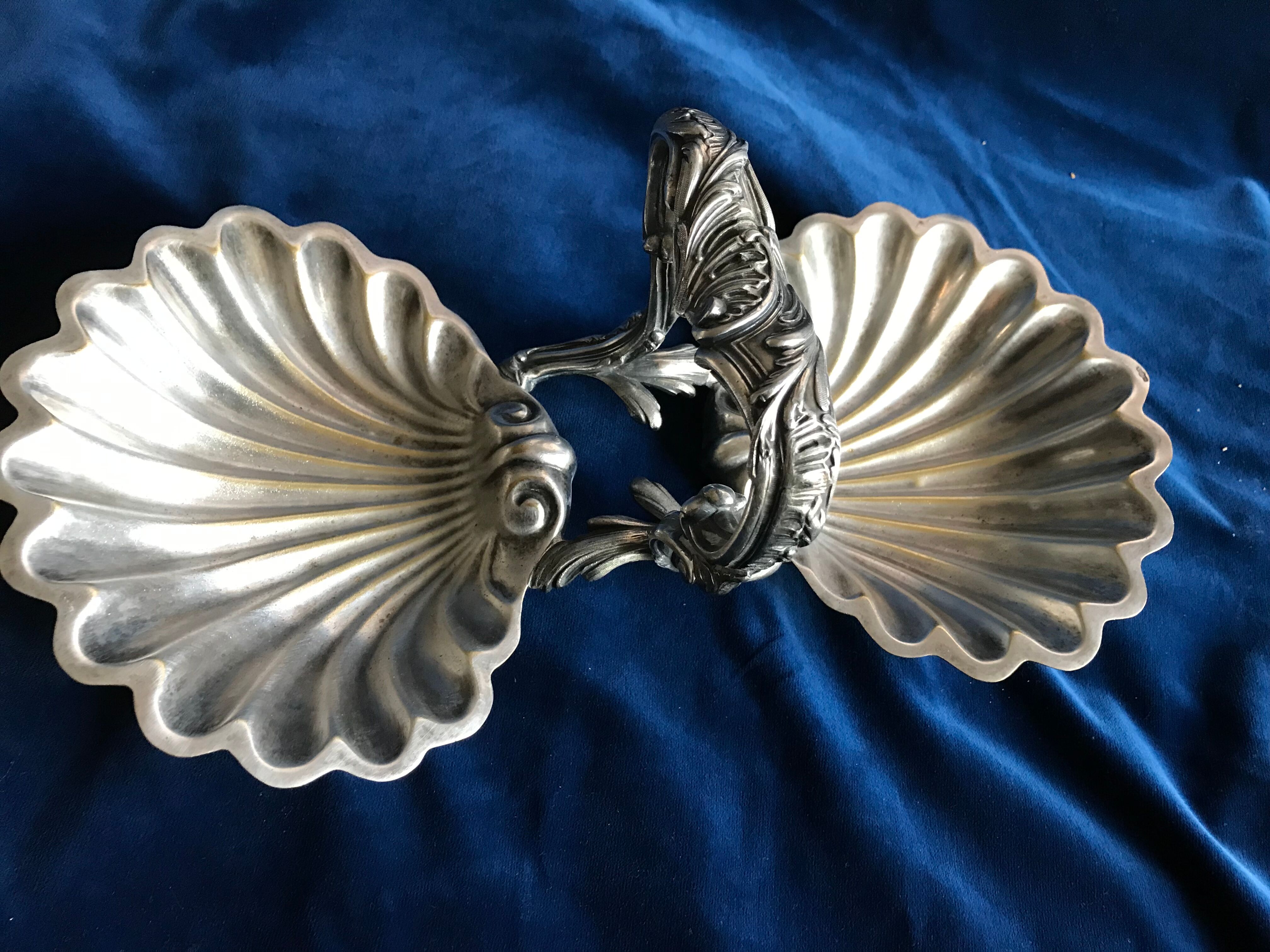 Old beggar in silver bronze