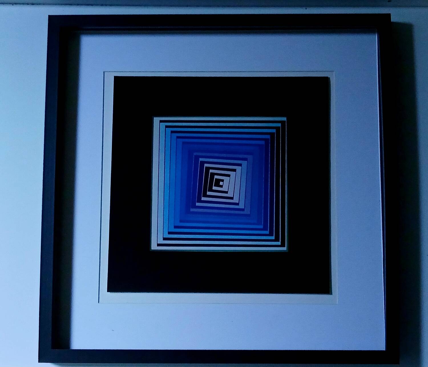Tableau Vintage Art Optique - Victor Vasarely - Frame 40x40cm