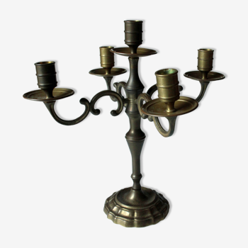 Candelabra en laiton 5 bras, millésime des années 1960