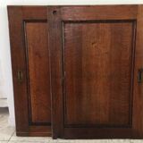 Pair of vintage oak sliding doors