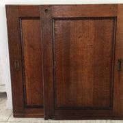 Pair of vintage oak sliding doors