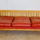 Canapé vintage suédois des années 70 en cuir cognac pour 3 personnes.