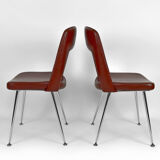 Pair of chairs in chrome and skaï, circa 1960