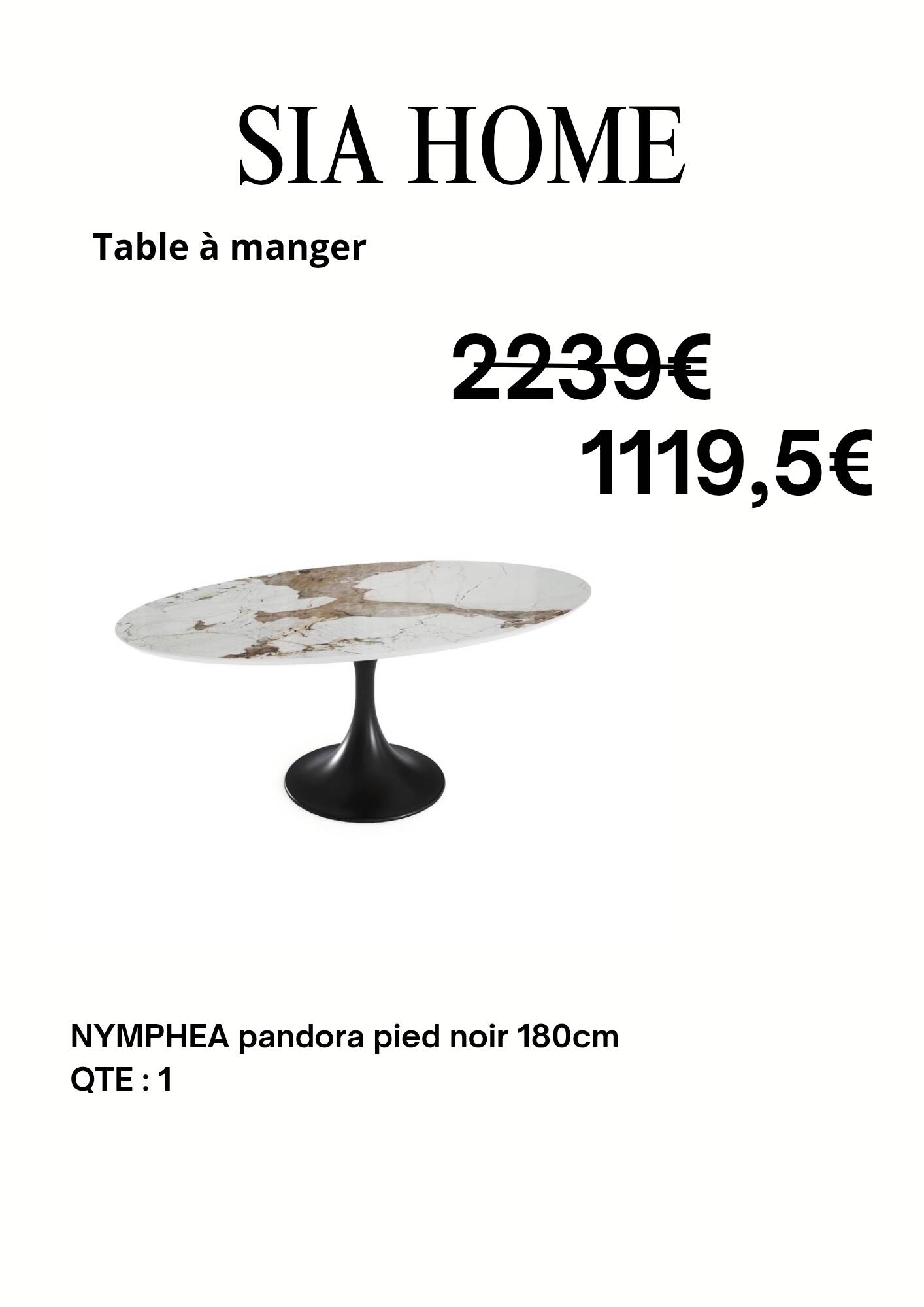 Dining table nymphéa by sia home