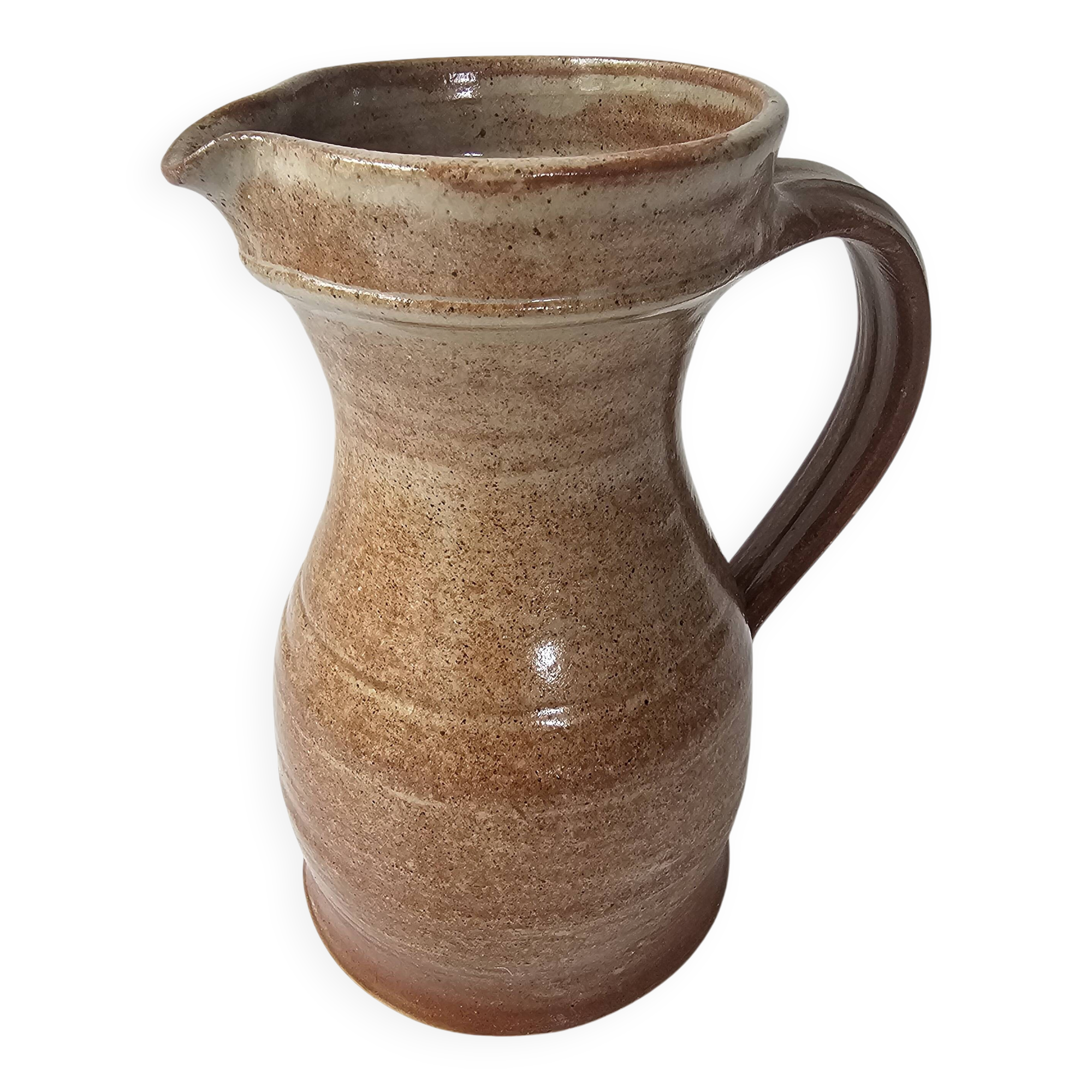 Ceramic stoneware pitcher signed Daniel Auger (Saint Amand en Puisaye)