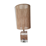 Resin lamp with amethyst shaft inclusion