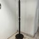 Vintage turned carved wooden floor lamp — Brutalist / Rustic style
