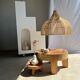 Rattan pendant lamp in the shape of a flower