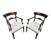 A pair of exclusive Biedermeier study armchairs, 19th century