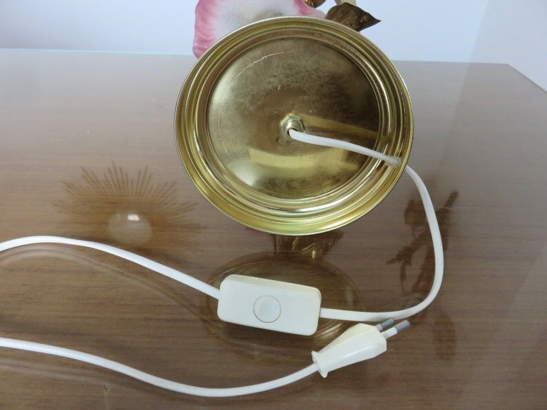 Lamp " flower " in gold metal 70s