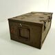 Old crate or military trunk metal patina original vintage canteen