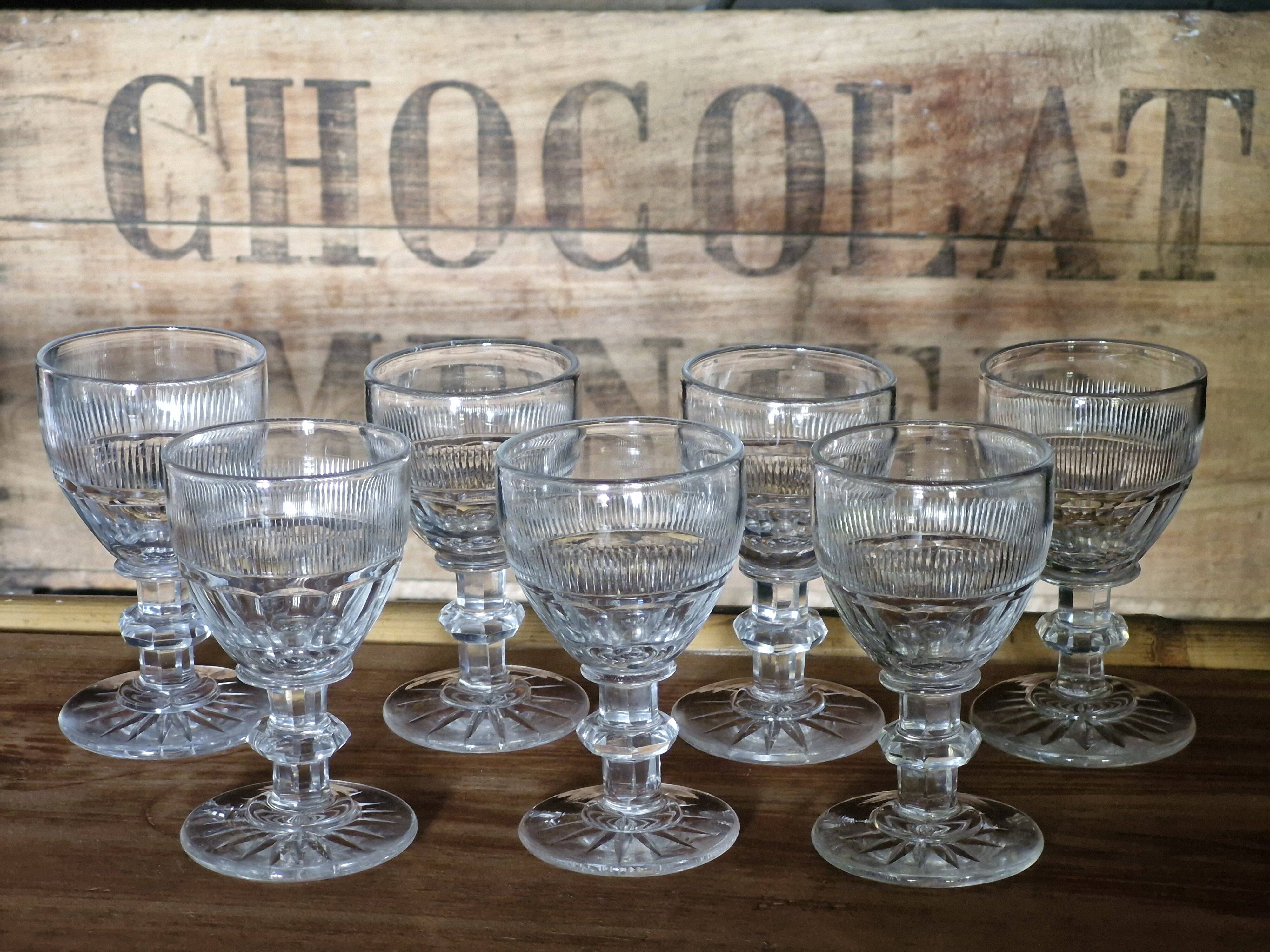 7 Verres à Vin Blanc/Porto Baccarat 1841