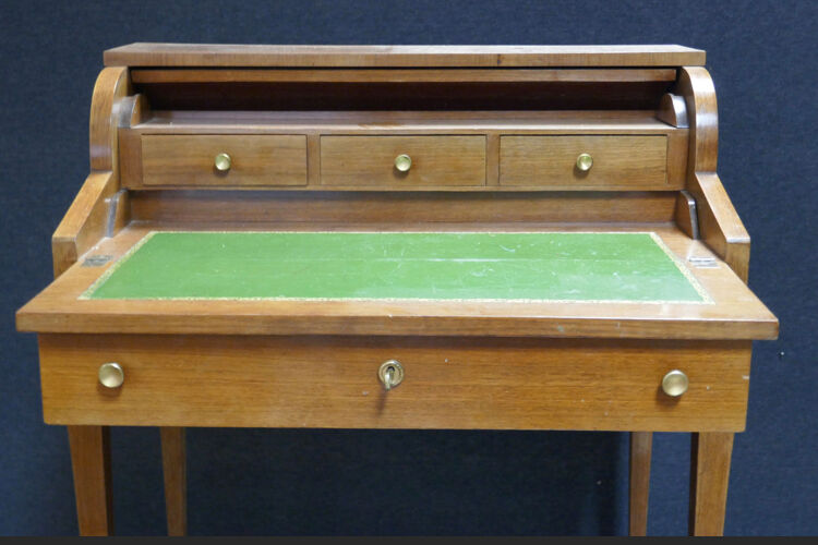 Art deco cylinder slope desk