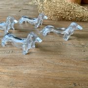 Set de 4 porte couteaux chiens en plastique
