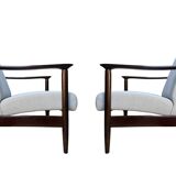 Mid Century Armchairs in Beige Linen, by Edmund Homa, 1960s, Set of Two