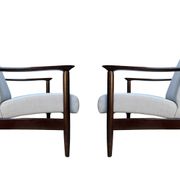 Mid Century Armchairs in Beige Linen, by Edmund Homa, 1960s, Set of Two