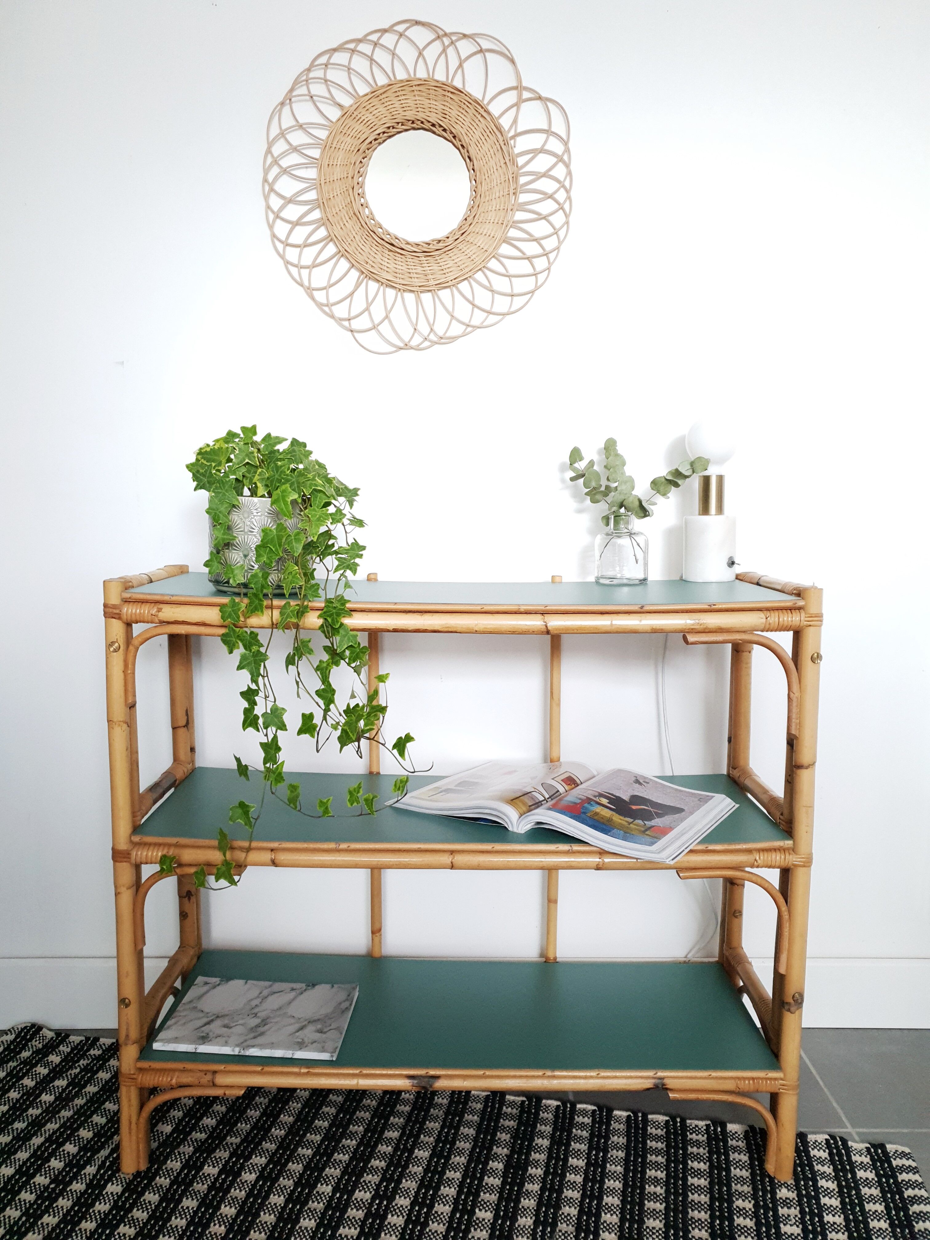 Vintage rattan shelf