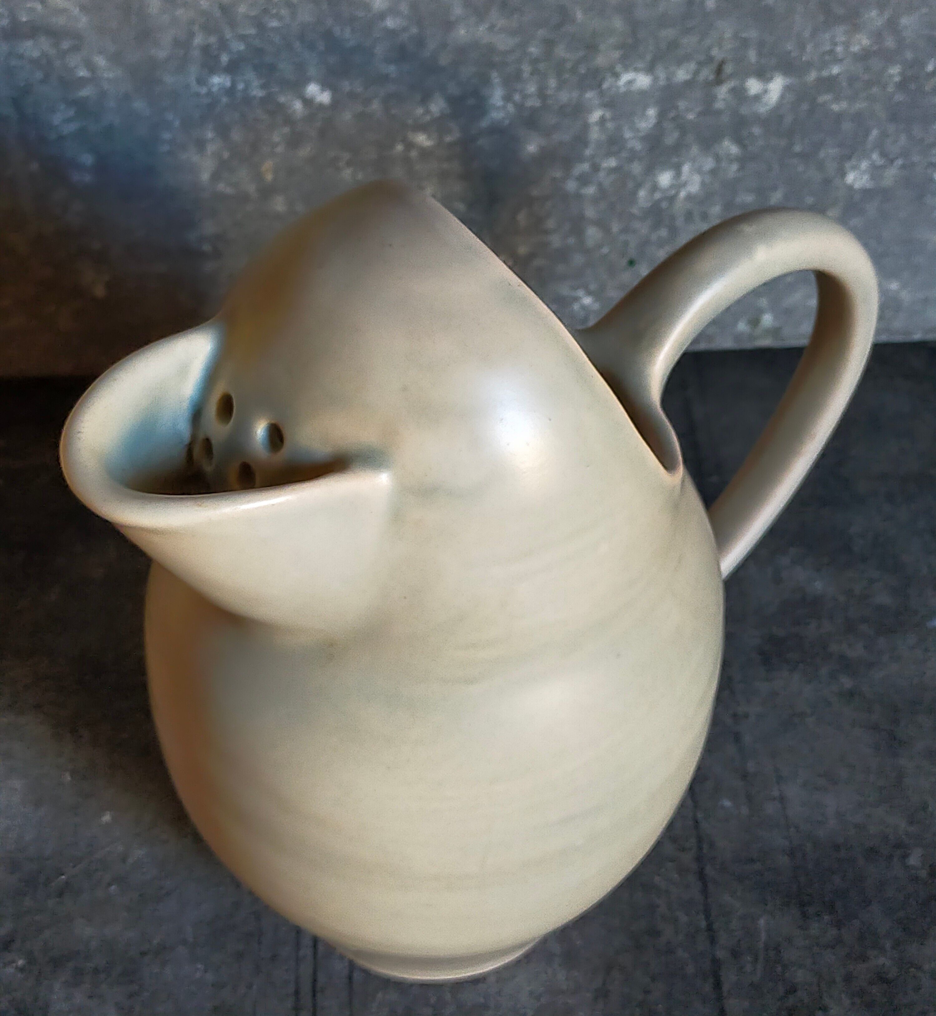 Ceramic potter's pitcher with matte enamel, 50s