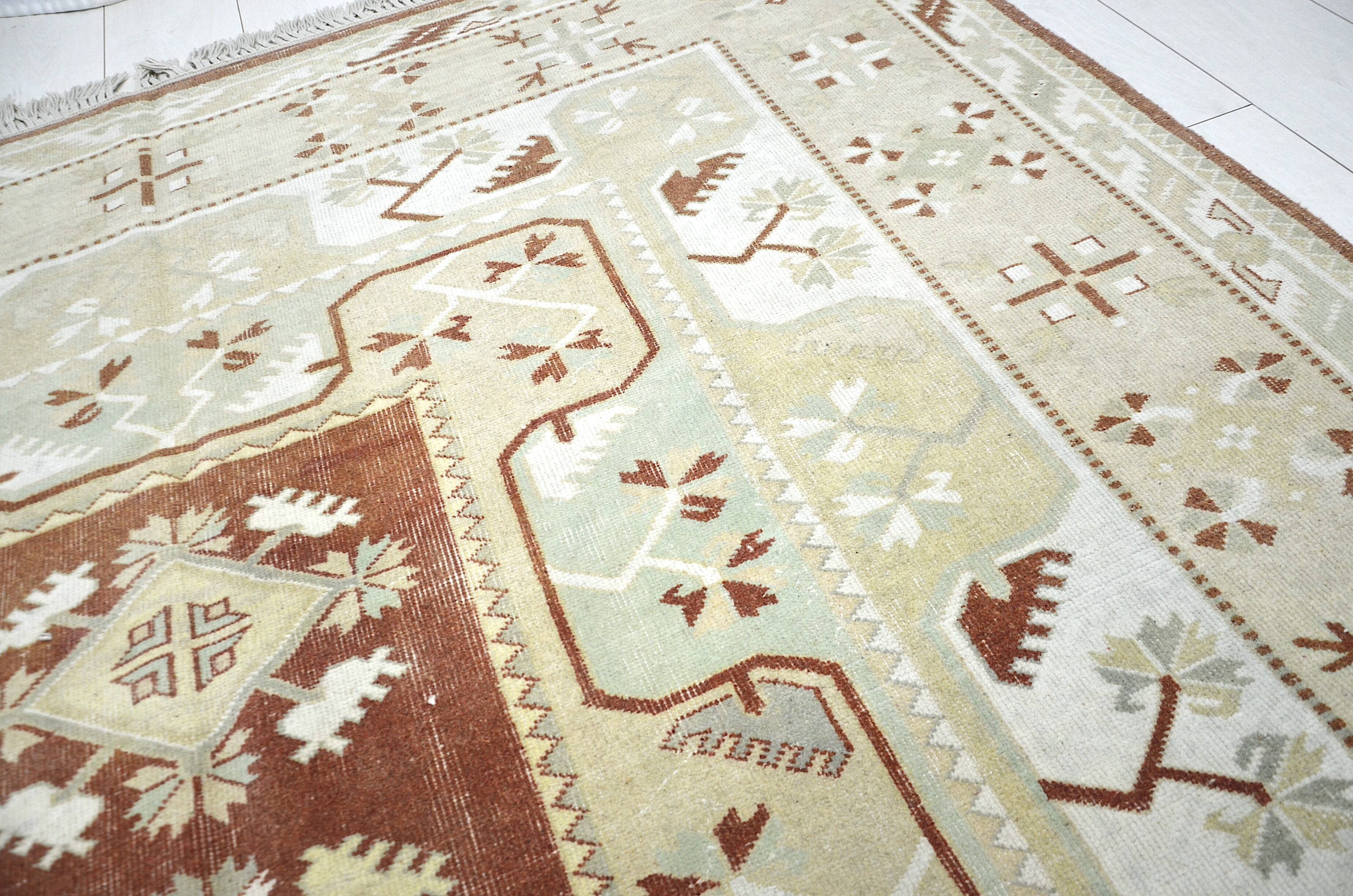 Tan Oversize Turkish Tribal Wool Rug sku 2294.