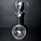 Antique acid-etched crystal carafe - 1900 rococo and foliage decor - 23cm