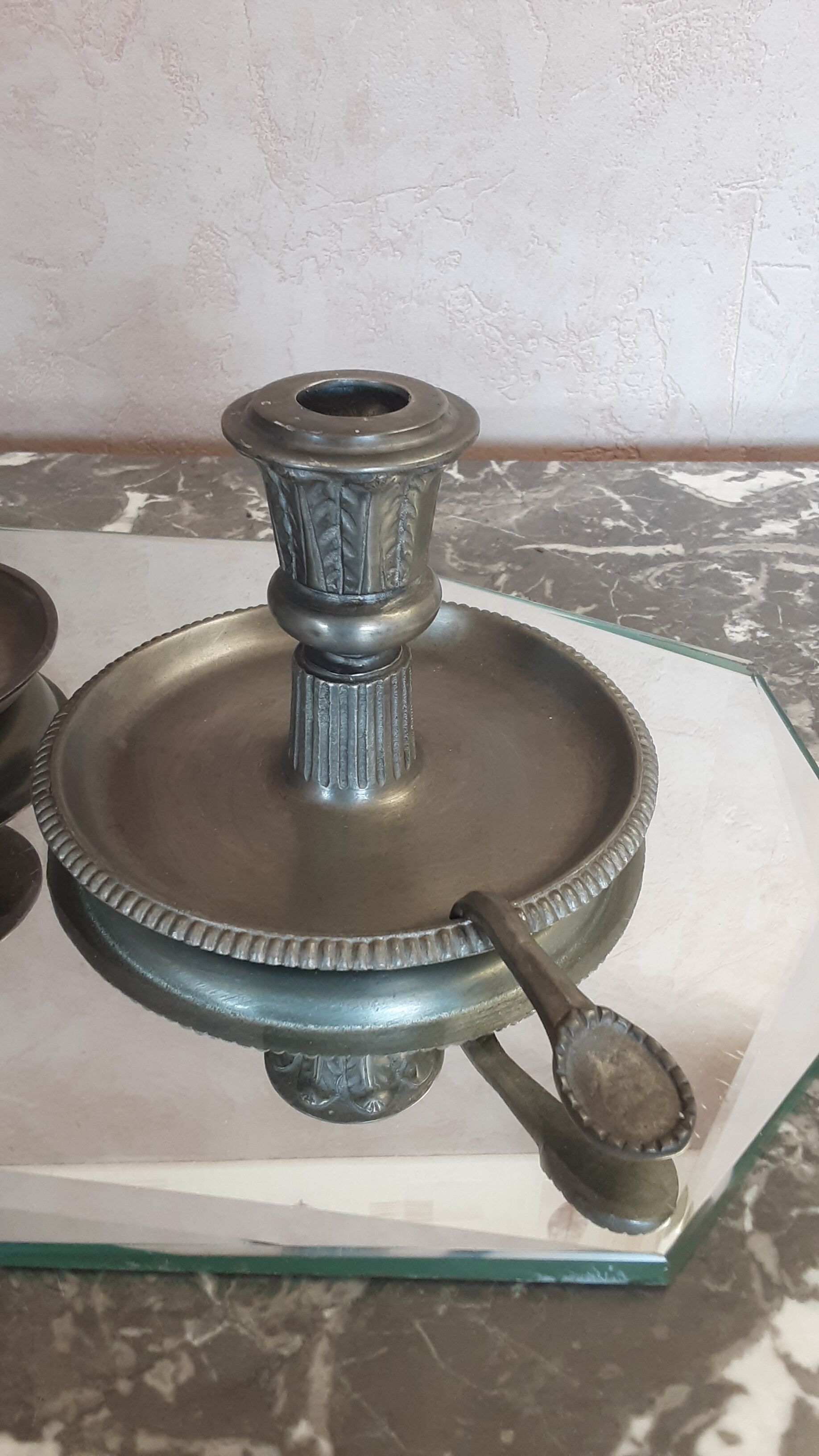 Bougeoirs en étain - vintage
