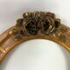 Old oval frame patinated wood & gilded stucco 1930, 52x40cm