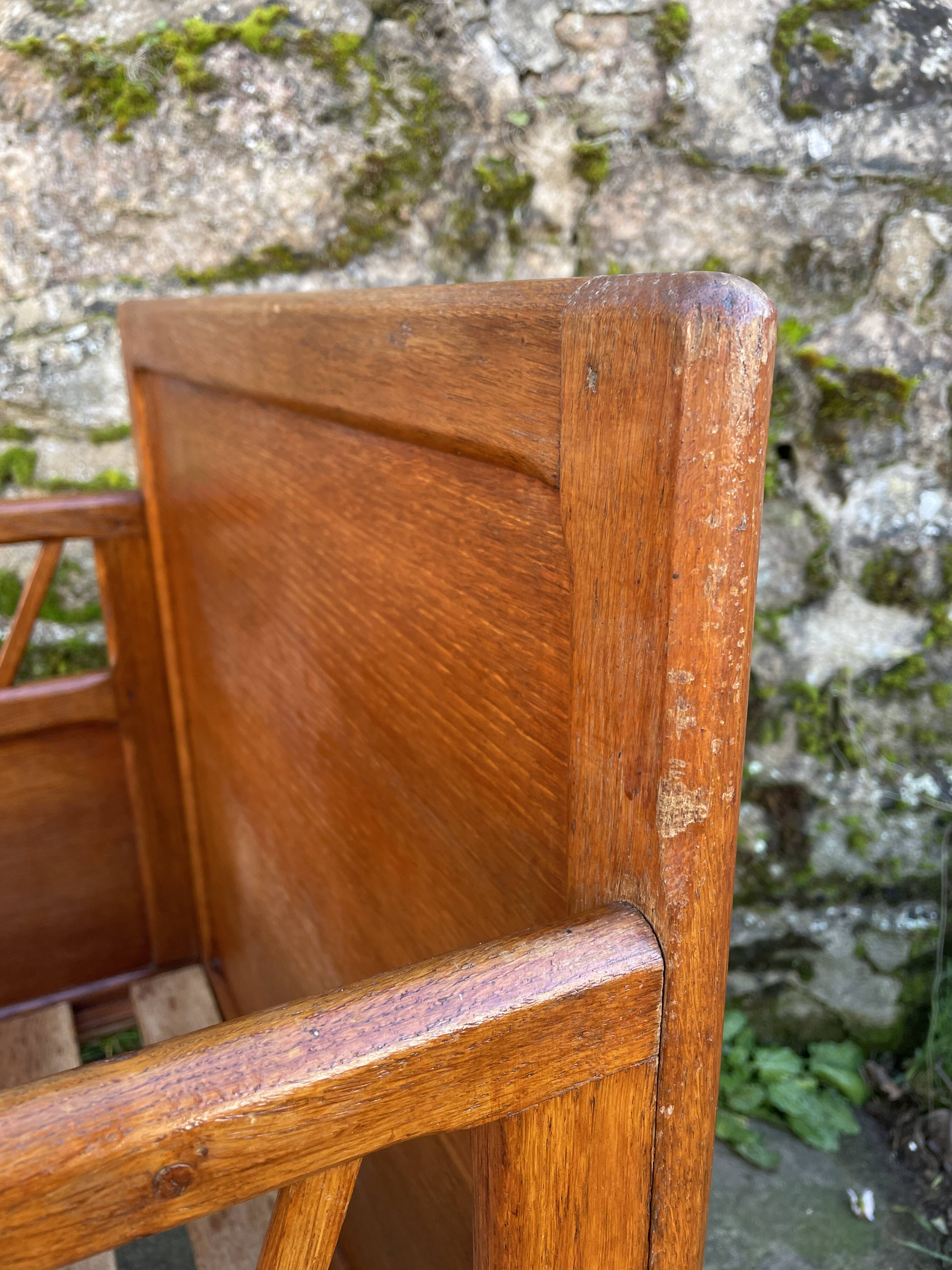 Handmade children's bed with compass feet 1950