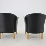Paire de fauteuils en cuir Mogens Hansen, Danemark