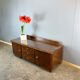 Lowboard, small chest of drawers, flamed birch, 1950s
