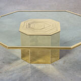 Octagonal coffee table Jenazi Jonckers circa 1980