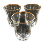 Lot 3 glasses golden stars