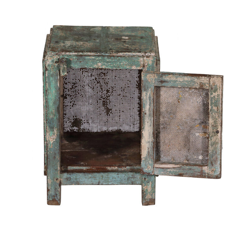 Chest bedside metal & teak