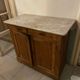 Antique sideboard chest of drawers in oak wood and marble top